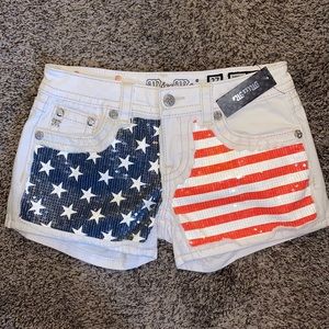 Miss me American flag shorts